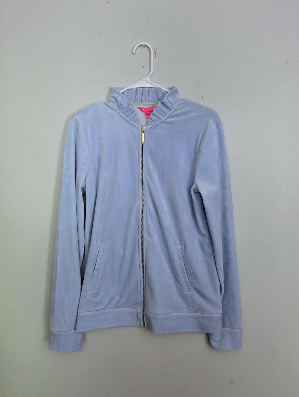 NWT Lilly Pulitzer Pale Blue Velour Jacket & Sweatpant Set - Picture 3 of 16